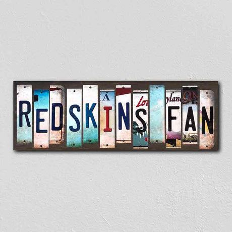 Redskins Fan License Plate Tag Strips Novelty Wood Signs WS-341