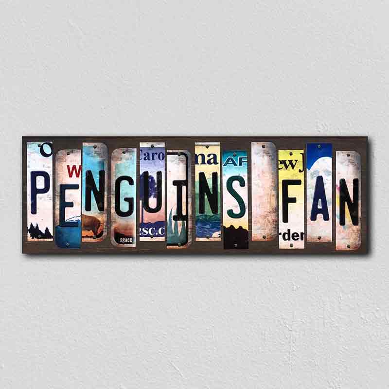 Penguins Fan License Plate Tag Strips Novelty Wood Signs WS-419