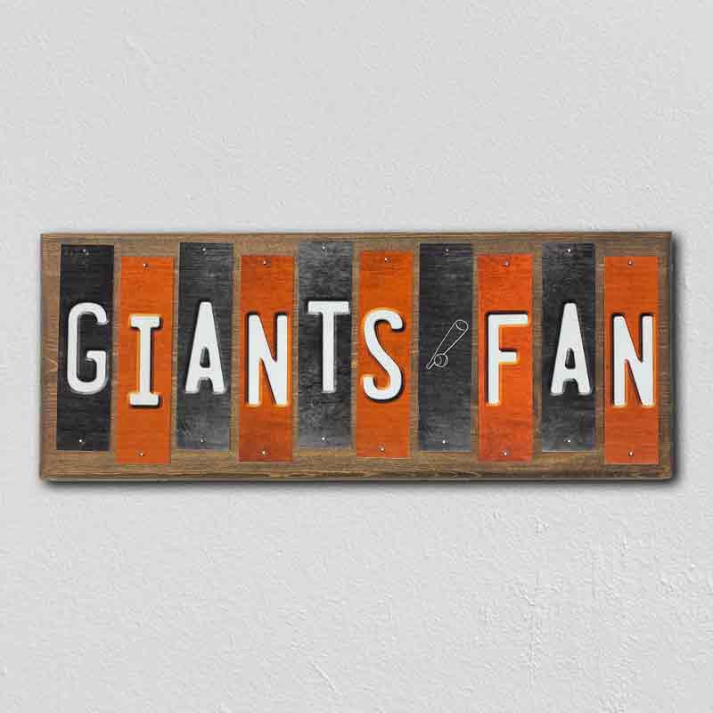 Giants Fan Team Colors Baseball Fun Strips Novelty Wood Sign WS-611