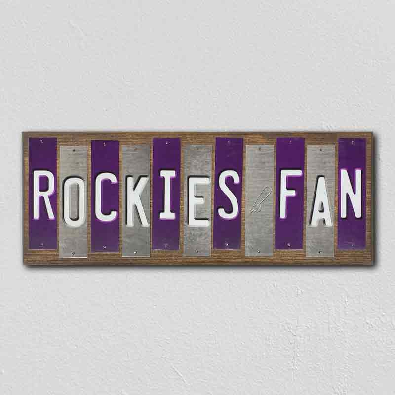 Rockies Fan Team Colors Baseball Fun Strips Novelty Wood Sign WS-637