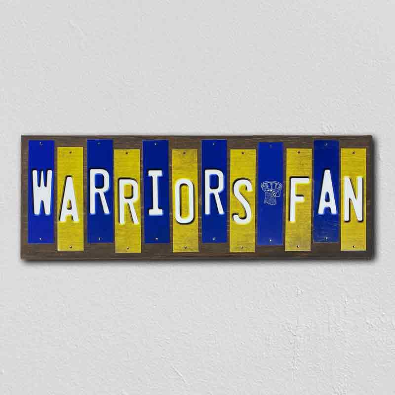 Warriors Fan Team Colors Basketball Fun Strips Novelty Wood Sign WS-671