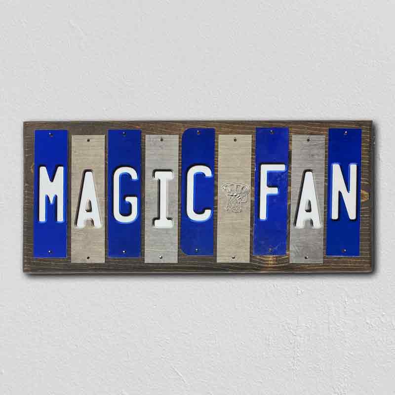 Magic Fan Team Colors Basketball Fun Strips Novelty Wood Sign WS-683