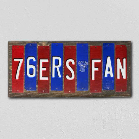76ers Fan Team Colors Basketball Fun Strips Novelty Wood Sign WS-711