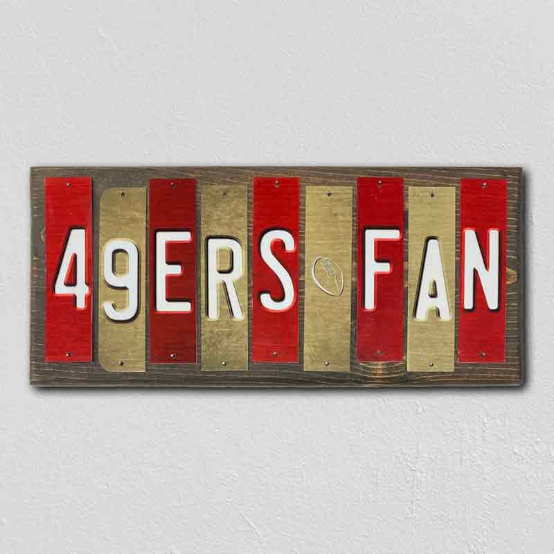 49ers Fan Team Colors Football Fun Strips Novelty Wood Sign WS-741