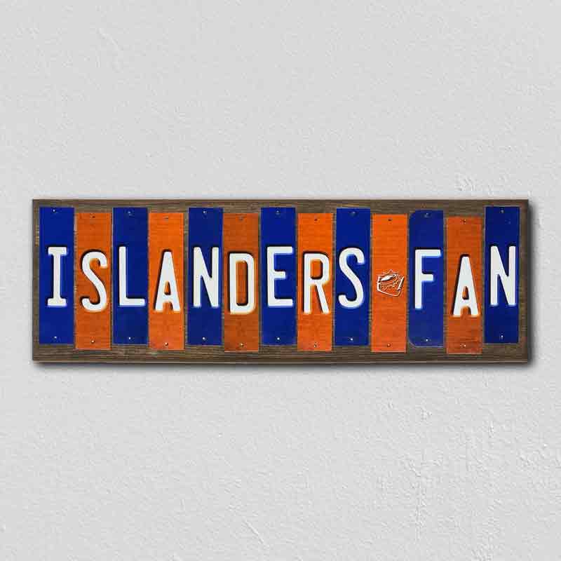 Islanders Fan Team Colors Hockey Fun Strips Novelty Wood Sign WS-807