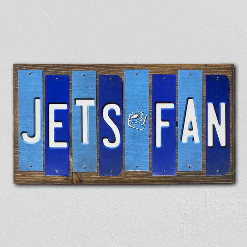 Jets Fan Team Colors Hockey Fun Strips Novelty Wood Sign WS-835