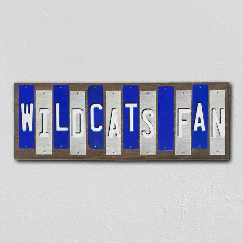 Wildcats Fan KY Team Colors College Fun Strips Novelty Wood Sign WS-847