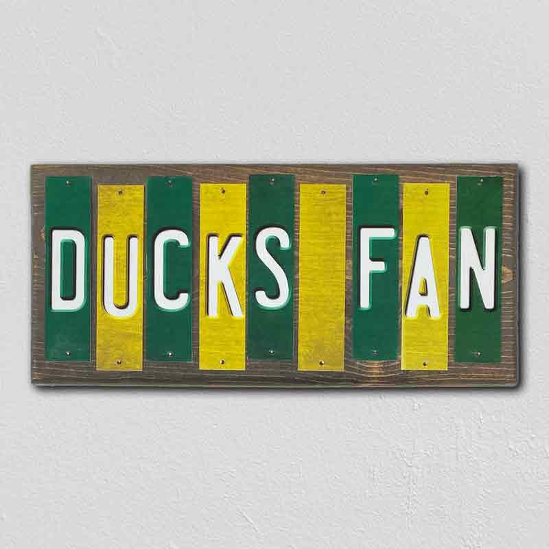 Ducks Fan Team Colors College Fun Strips Novelty Wood Sign WS-851