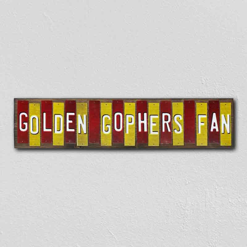 Golden Gophers Fan Team Colors College Fun Strips Novelty Wood Sign WS-859