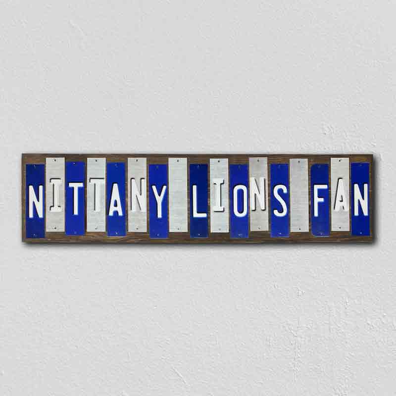 Nittany Lions Fan Team Colors College Fun Strips Novelty Wood Sign WS-893