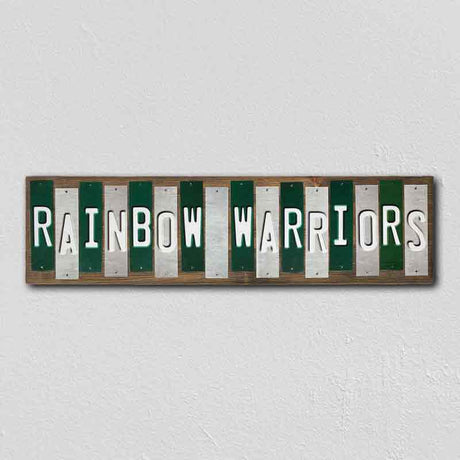 Rainbow Warriors Team Colors College Fun Strips Novelty Wood Sign WS-904