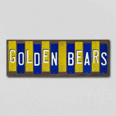 Golden Bears Team Colors College Fun Strips Novelty Wood Sign WS-956