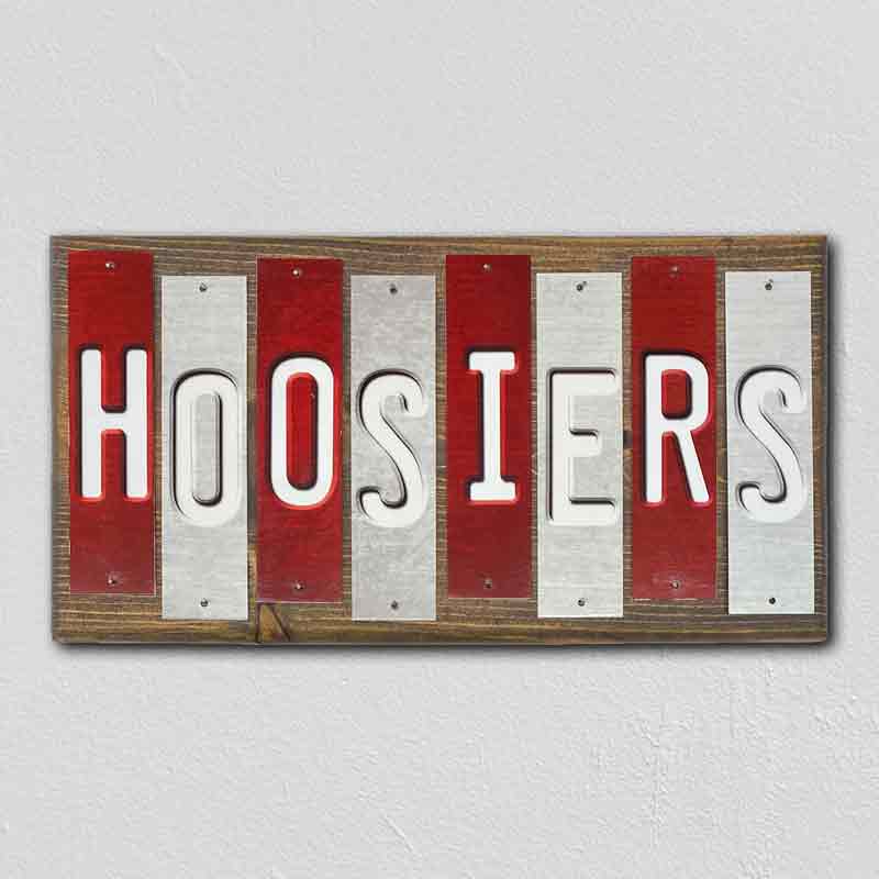 Hoosiers Team Colors College Fun Strips Novelty Wood Sign WS-978