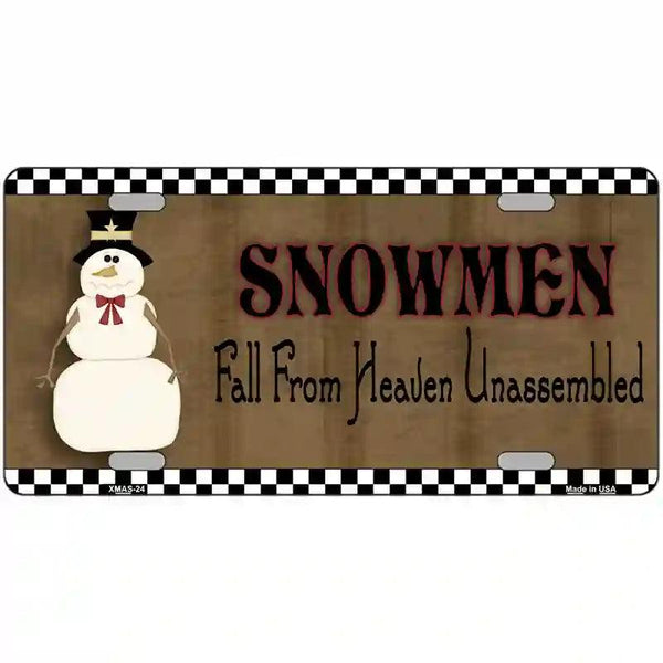 Snowmen Fall From Heaven Novelty Plate | Smart Blonde