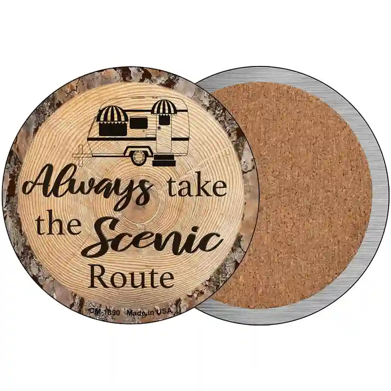 Scenic Route Novelty Circle Coaster Set of 4