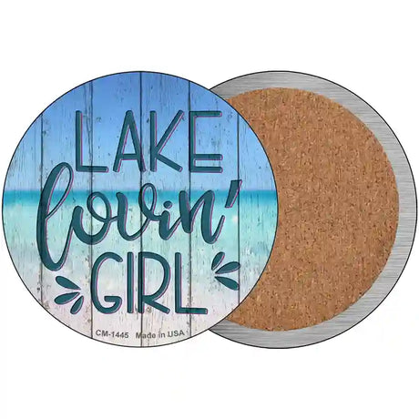 Lake Lovin Girl Novelty Circle Coaster Set of 4 3.5" Coaster (Sets of 4) (CC)