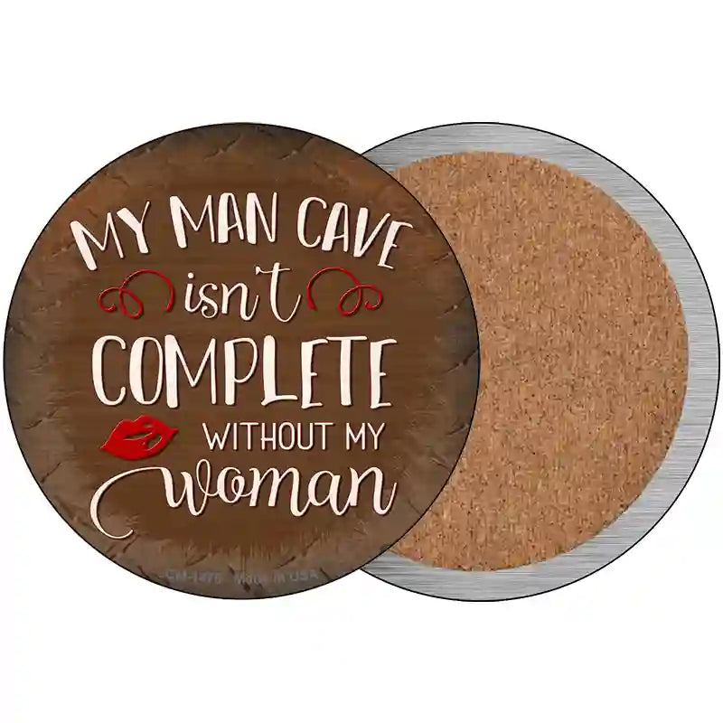 Without My Woman Novelty Circle Coaster Set of 4