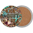 Kick The Dust Up Mixed Print Novelty Circle Coaster Set of 4