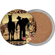 Cowboy With Horse Silhouette Novelty Circle Coaster Set of 4