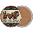 Peace Love Horses Novelty Circle Coaster Set of 4