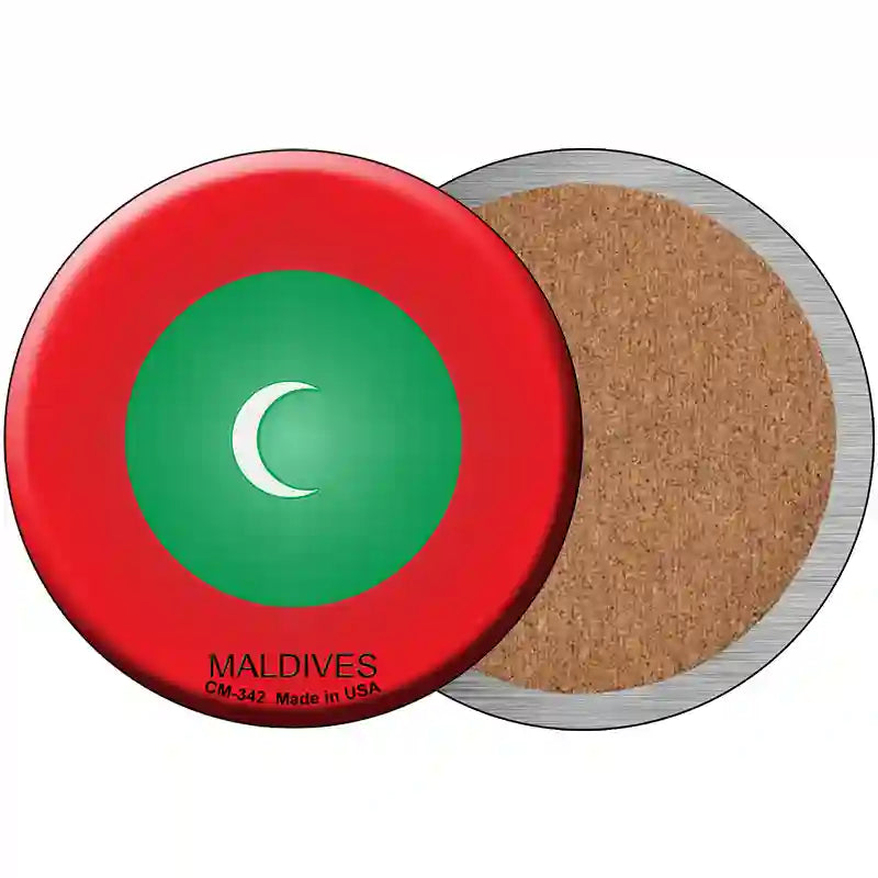 Maldives Country Novelty Circle Coaster Set of 4