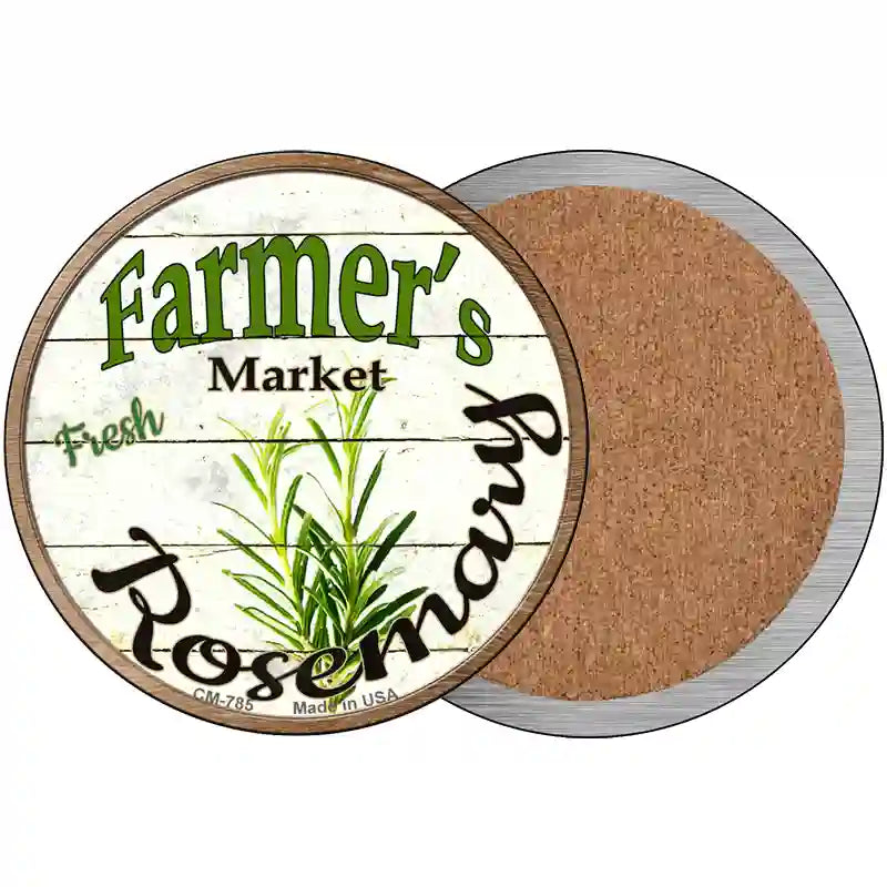 Farmers Market Rosemary Novelty Circle Coaster Set of 4