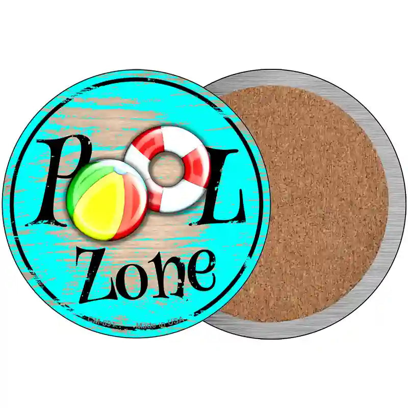 Pool Zone Novelty Circle Coaster Set of 4