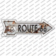 Rusty Route 66 Novelty Arrow Sticker Decal