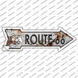 Rusty Route 66 Novelty Arrow Sticker Decal