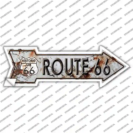 Rusty Route 66 Novelty Arrow Sticker Decal