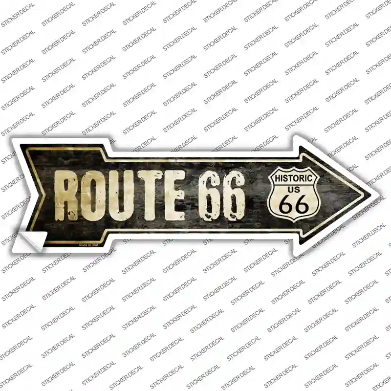 Vintage Route 66 Novelty Arrow Sticker Decal