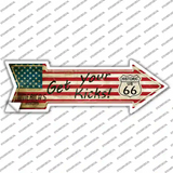 American Flag Get Your Kicks Novelty Arrow Sticker Decal