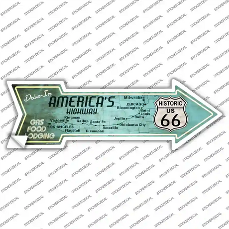 Americas Highway Drive In Novelty Arrow Sticker Decal