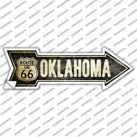 Vintage Route 66 Oklahoma Novelty Arrow Sticker Decal