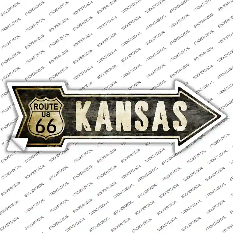 Vintage Route 66 Kansas Novelty Arrow Sticker Decal