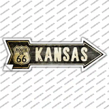 Vintage Route 66 Kansas Novelty Arrow Sticker Decal