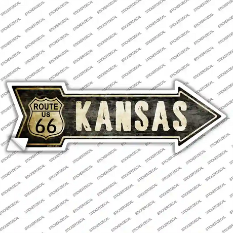 Vintage Route 66 Kansas Novelty Arrow Sticker Decal