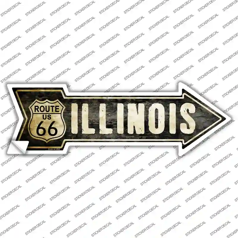 Vintage Route 66 Illinois Novelty Arrow Sticker Decal