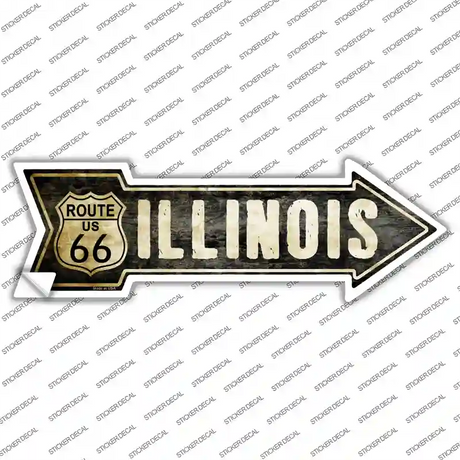 Vintage Route 66 Illinois Novelty Arrow Sticker Decal