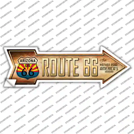 Route 66 Arizona Flag Novelty Arrow Sticker Decal