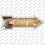 Route 66 Texas Flag Novelty Arrow Sticker Decal