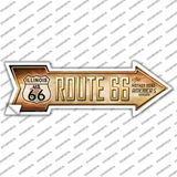 Route 66 Illinois Flag Novelty Arrow Sticker Decal
