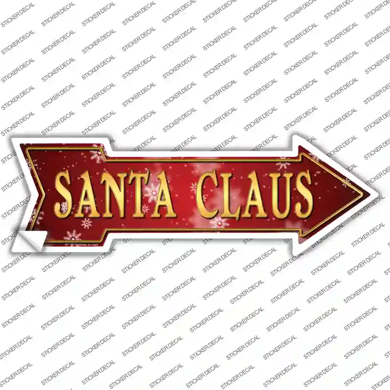 Santa Claus Novelty Arrow Sticker Decal