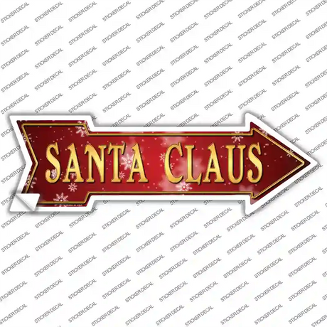Santa Claus Novelty Arrow Sticker Decal