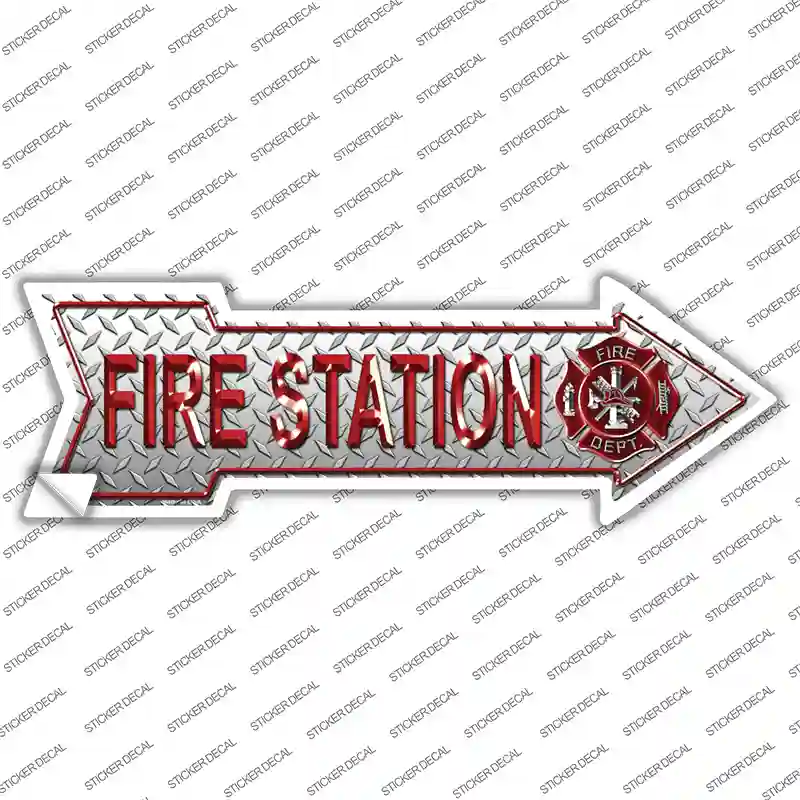 Fire Station Novelty Arrow Sticker Decal