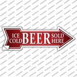 Ice Cold Beer Sold Here Novelty Arrow Sticker Decal