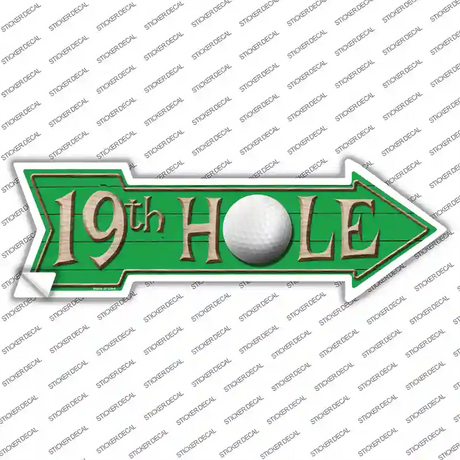 19th Hole Novelty Arrow Sticker Decal