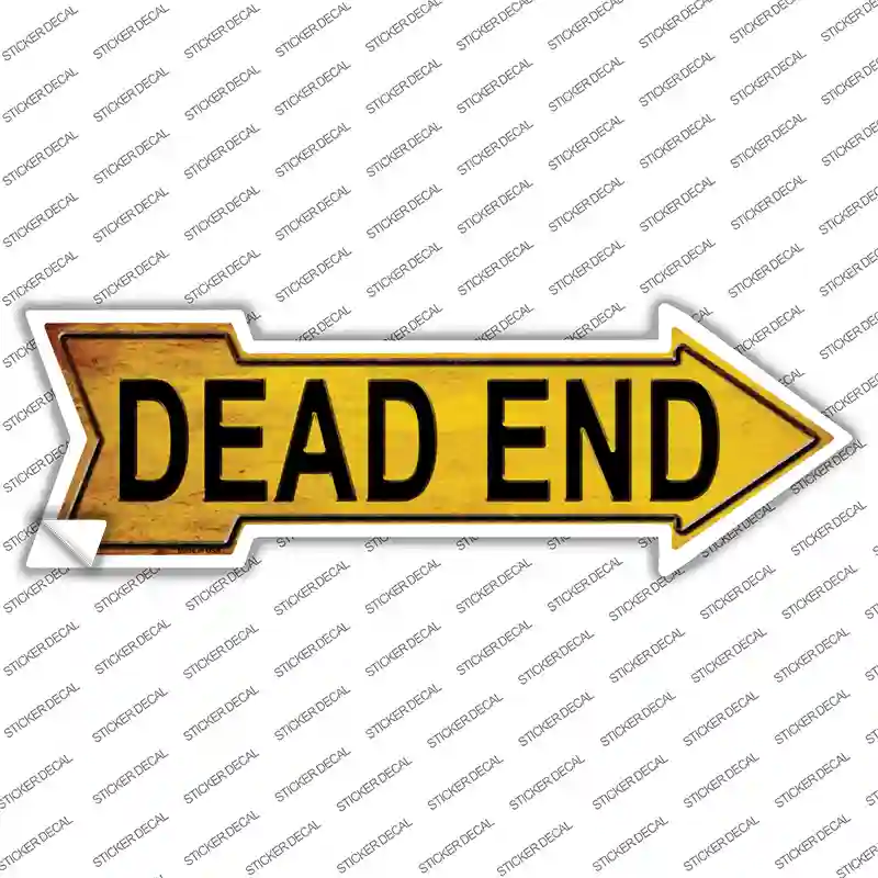 Dead End Novelty Arrow Sticker Decal