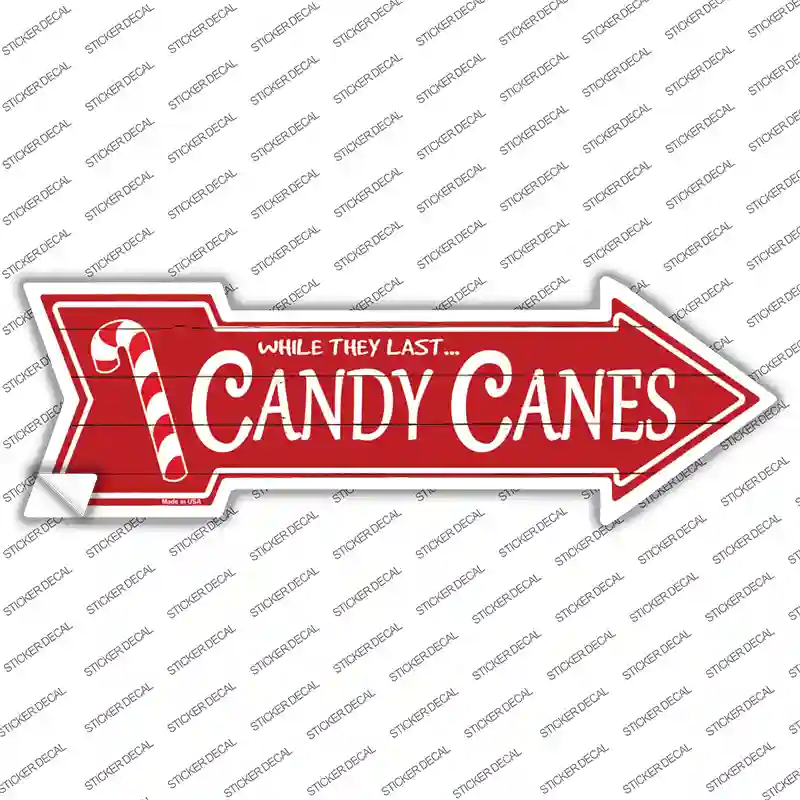Candy Canes Novelty Arrow Sticker Decal
