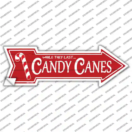Candy Canes Novelty Arrow Sticker Decal
